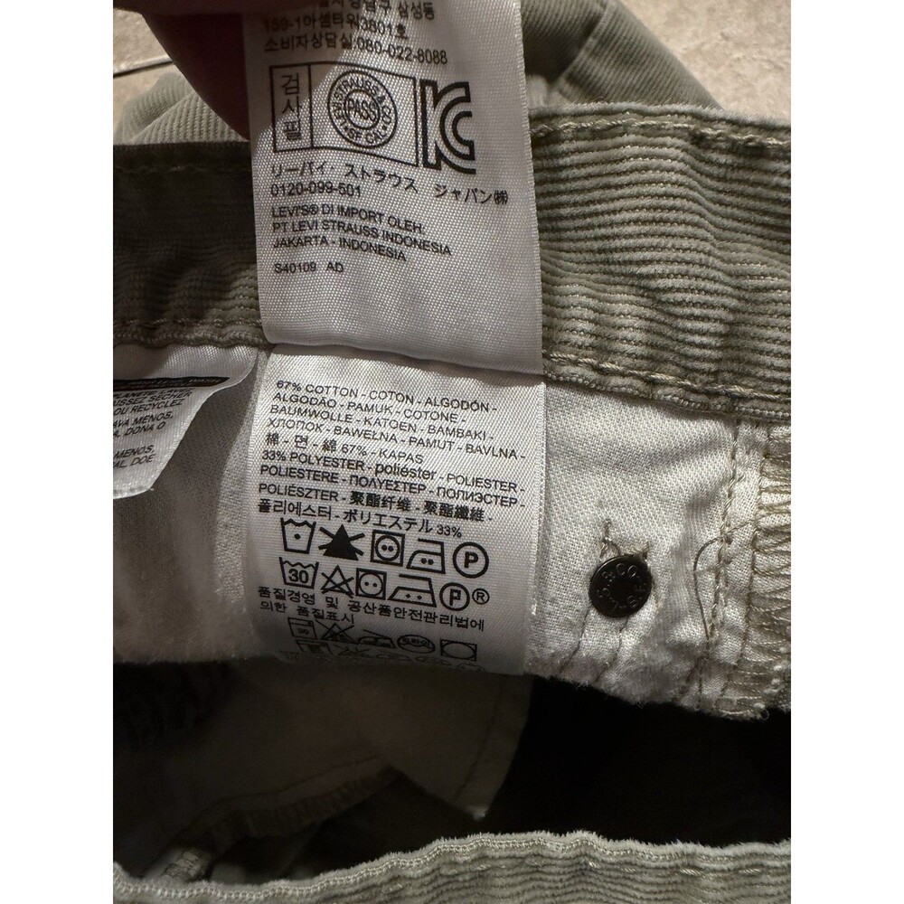 Levis 505 Corduroy Pants Mens 36x32 Straight Leg Tan White Tab Khaki Chino - Picture 5 of 9